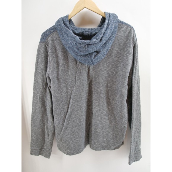 Lucky Brand Sweatshirt Hoodie Mens Large Grey Henley Hooded‎ Gray Sweater - Picture 7 of 7